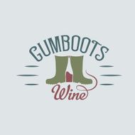 gumboots wine retro design negative space concept N2