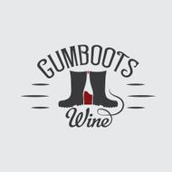 gumboots wine retro design negative space concept N3