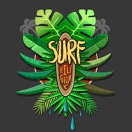 Summer artwork surf rerigion - Vector surfing print for t