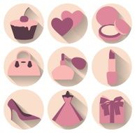 Flat design elements of feminine accessories N2