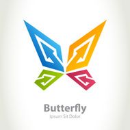Butterfly vector beauty logo Abstract design concept with wings