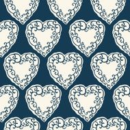 Seamless pattern with decorative doodle ornamental hearts N2