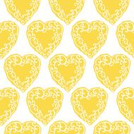 Seamless pattern with decorative doodle ornamental hearts N3