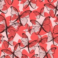 Seamless pattern with decorative colorful butterflies N5