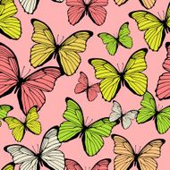 Seamless pattern with decorative colorful butterflies N6