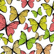 Seamless pattern with decorative colorful butterflies N7