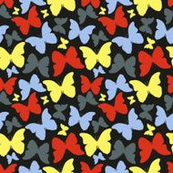 Seamless pattern with colorful butterflies Vintage style N2