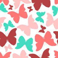 Seamless pattern with colorful butterflies Vintage style N3