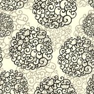Seamless pattern with decorative swirl ornament