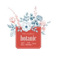 Hand drawn herb composition Floral template Vector illustration