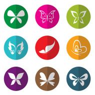 Vector group of butterfly in the circle
