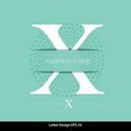 Letter X vector alphabet inserted into the paper cut