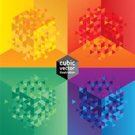 Abstract cube mosaic design geometric backgrounds set Layered file