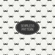 Vector seamless pattern with curly hipster gentleman mustache Background