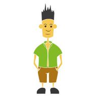 Cartoon man with hands in pockets Vector illustration