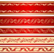 Vector set of decorative ribbon