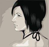 woman portrait silhouette with beautiful lips