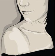 woman portrait silhouette with beautiful lips N2