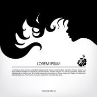 Silhouette of a girl with flowing hair