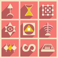 Flat with shadow concept and mobile application symbols