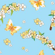 Seamless pattern with spring theme