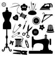 Sewing icon set vector illustration