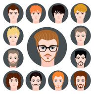 Vector set of stylish guys in modern flat design N2