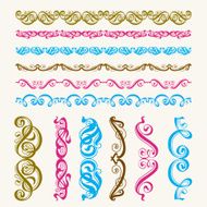 Set of perfect calligraphic vector brush
