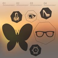 shopping infographic with unfocused background N29