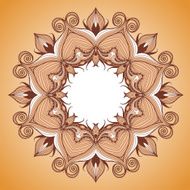 Ornamental round lace pattern is like mandala