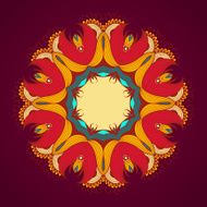 Ornamental round lace pattern is like mandala N4
