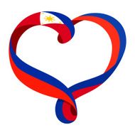 Philippines flag ribbon-shaped heart