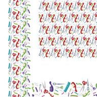 Beauty salon combs and scissors horizontal vertical seamless pattern