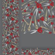 Beauty salon scissors horizontal and vertical seamless pattern