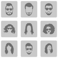 Vector Set of Hairstyles Icons N7