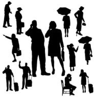 Vector Silhouette Of People N140