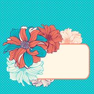 Greeting card with hand-drawn flowers N3