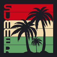 Summer palm typography t-shirt graphics Vector illustration