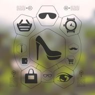 fashion infographic with unfocused background N51