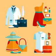 Shopping Clothing Icons Set