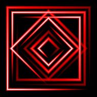 Red neon square vector background