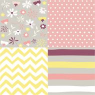 Seamless floral background set