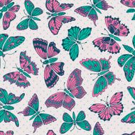 seamless pattern with decorative butterflies N9