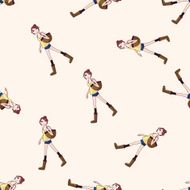 shopping girl cartoon seamless pattern background N9