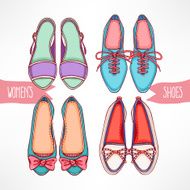 Set with hand-drawn shoes N2