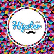 Unusual vintage hipster text illustration triangle pattern background vector file