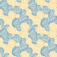 Seamless pattern with outline roses N3