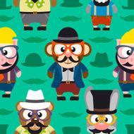 Funny animals hipster seamless card