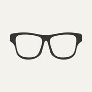 Flat in black and white mobile application glasses N3