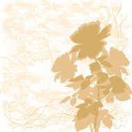 Holiday background with flower rose silhouette